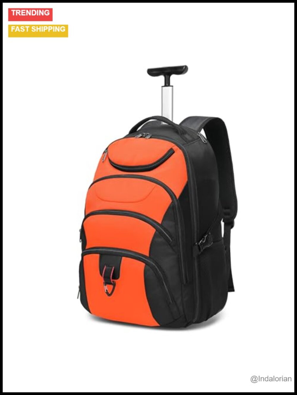 Rolling Backpack with Wheels, 17 Inch Water Resistant Laptop Backpack, Carry on